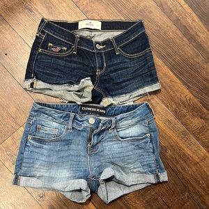Bundle of express and Hollister Jean shorts